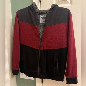 Urban Pipeline Red and Black Zip Up Hoodie